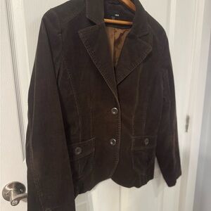 H&M Dark Brown Corduroy Blazer Jacket